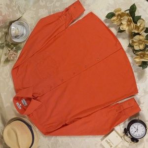 Berlioni Italy Men's Peach Salmon Long Sleeve Button Up Shirt Formal Office (L